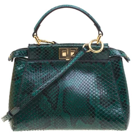 fendi peekaboo mini green python|fendi peekaboo.